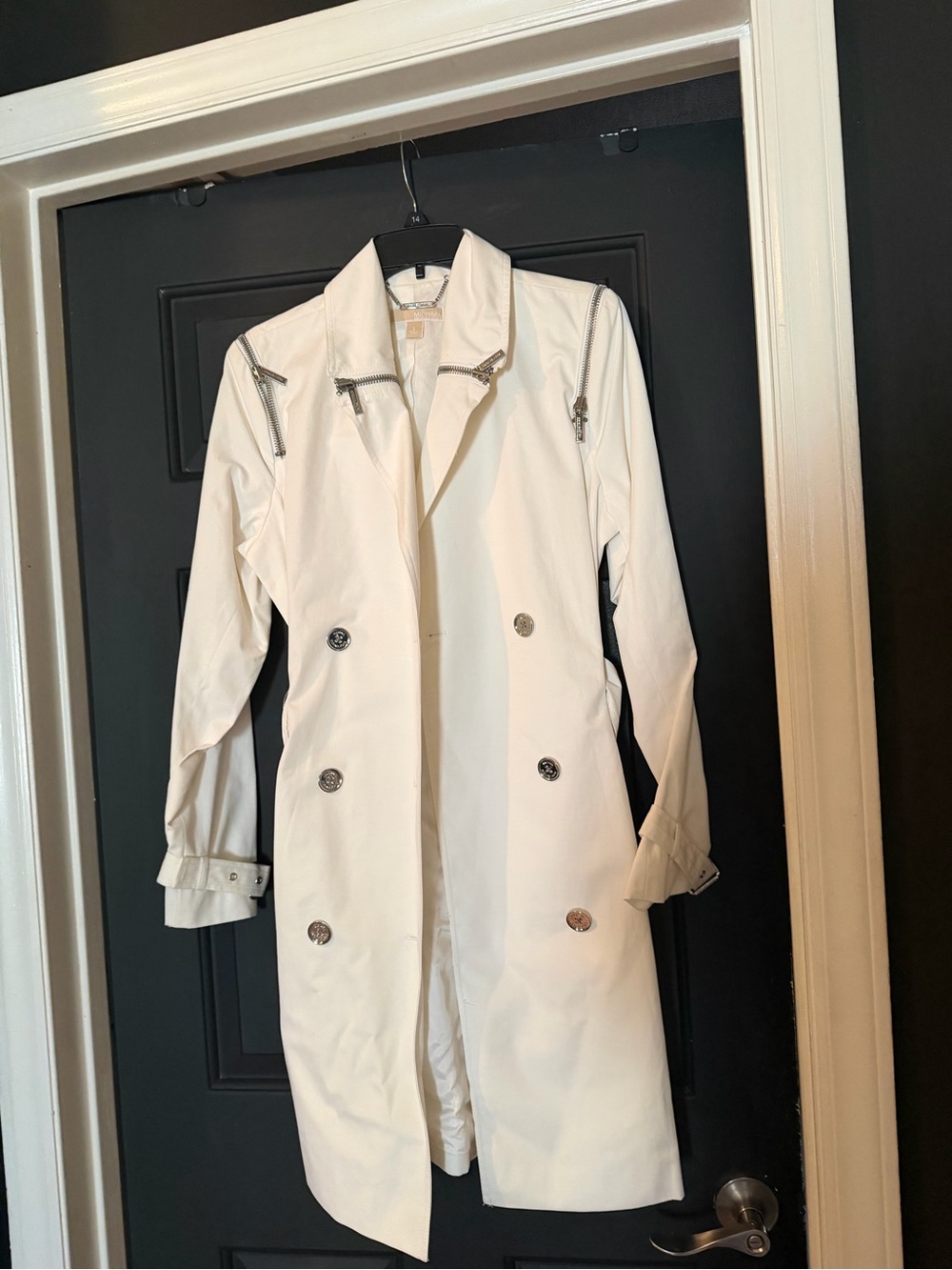 Ladies white trench coat